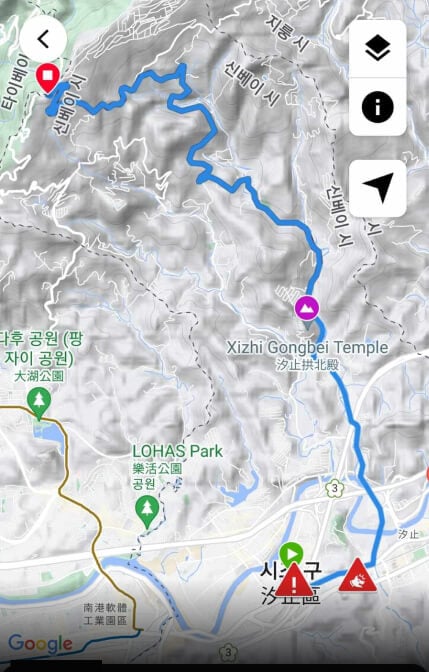 Garmin Connect App 경로 계획 자전거 도로