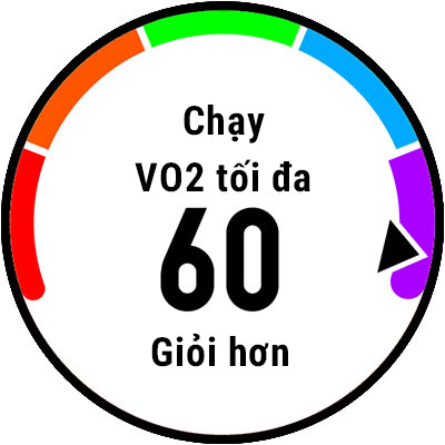 A watch screen showing VO2 max.